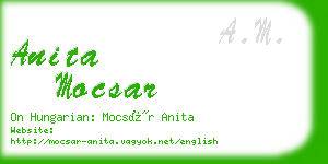 anita mocsar business card